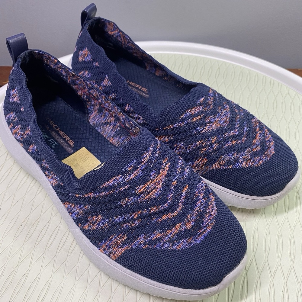 Skechers Seager Cup Washable Knit Slip-Ons My Impression Navy/Multi Sz.8.5